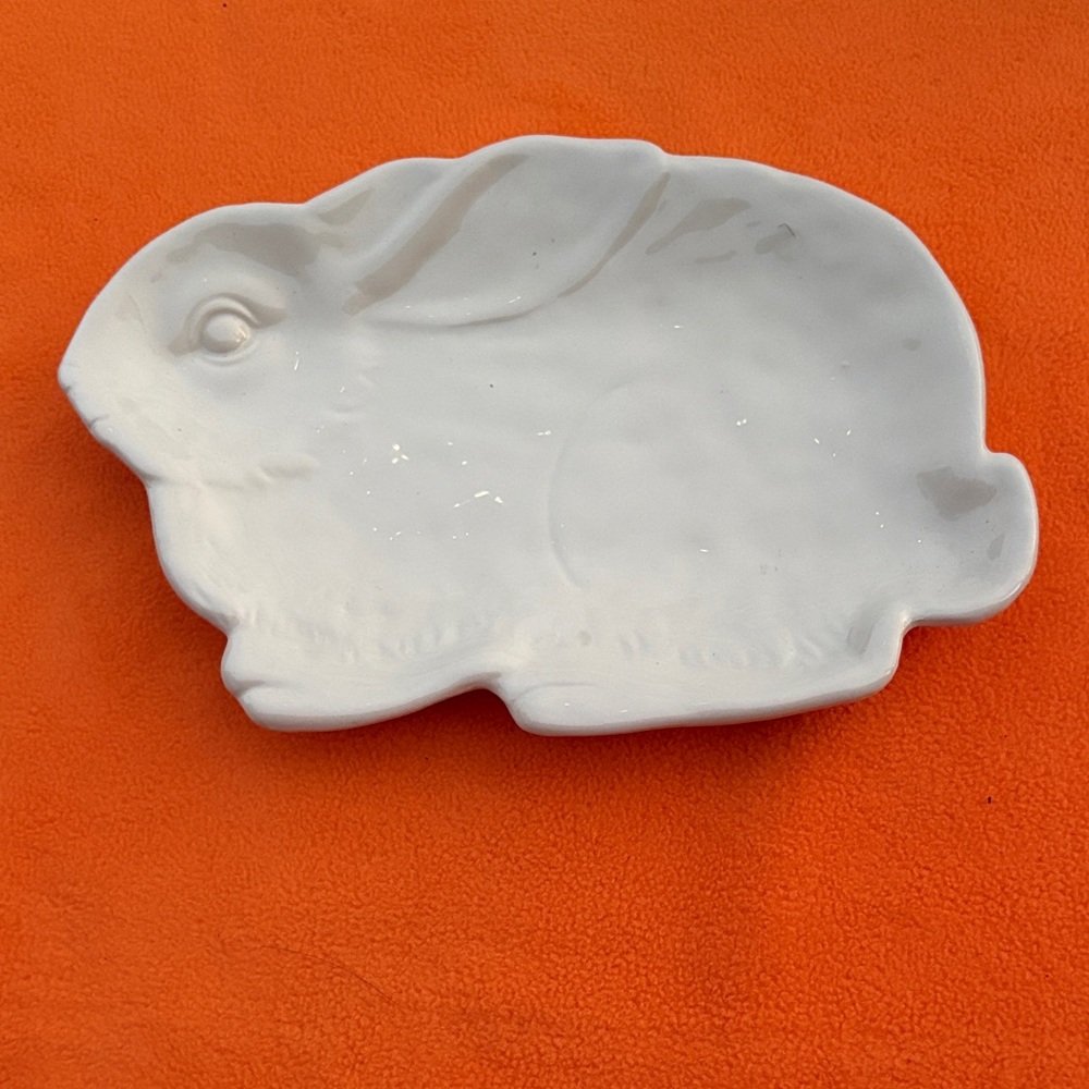 White Ceramic Bunny Dish